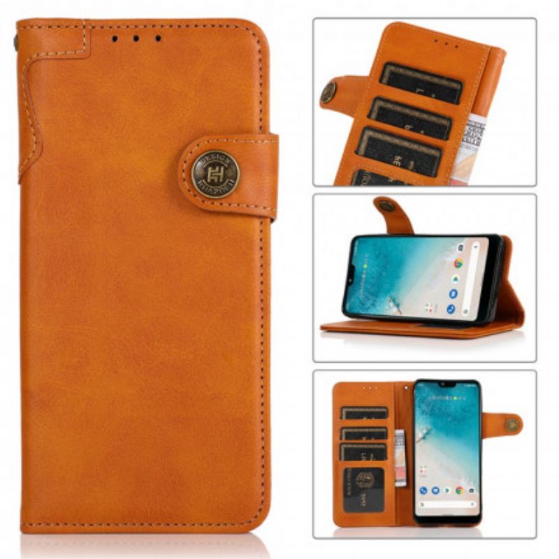 Leren Hoesje Samsung Galaxy Xcover 5 Magnetische Knop Khazneh Bescherming Hoesje