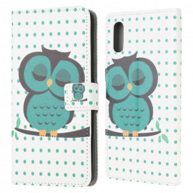 Leren Hoesje Samsung Galaxy Xcover 5 Slapende Uil Bescherming Hoesje