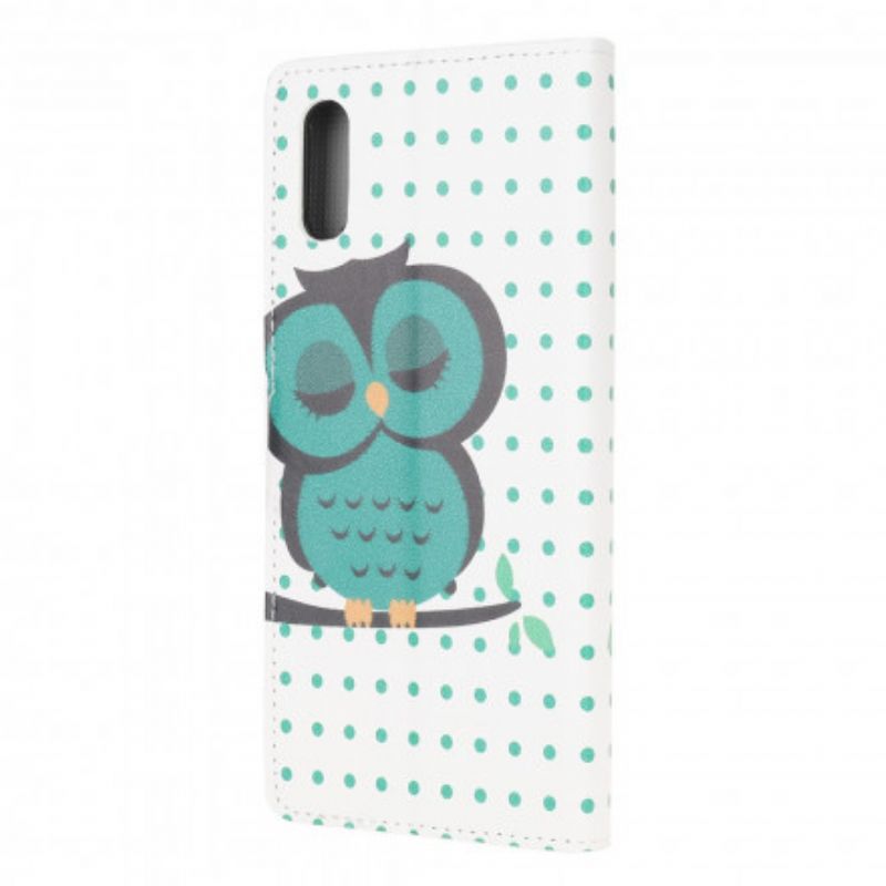 Leren Hoesje Samsung Galaxy Xcover 5 Slapende Uil Bescherming Hoesje