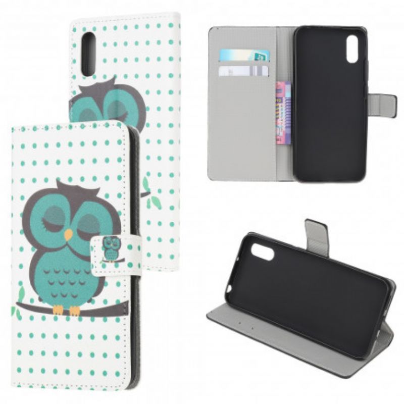 Leren Hoesje Samsung Galaxy Xcover 5 Slapende Uil Bescherming Hoesje
