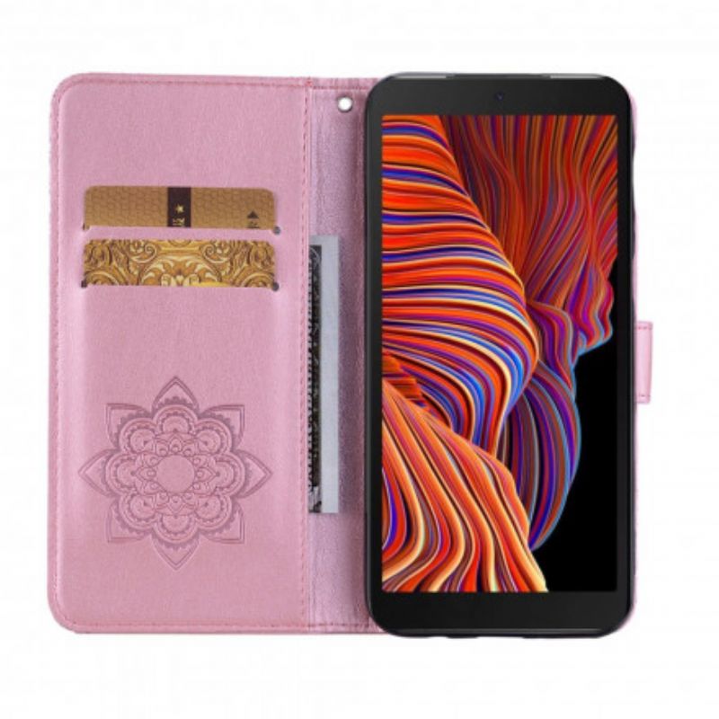 Leren Hoesje Samsung Galaxy Xcover 5 Uil Mandala En Charm