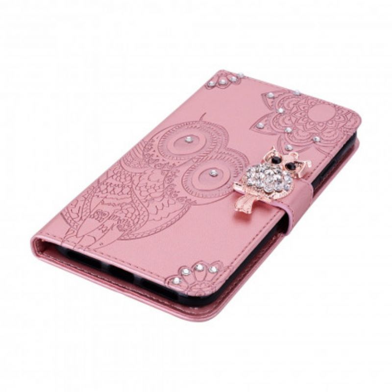 Leren Hoesje Samsung Galaxy Xcover 5 Uil Mandala En Charm