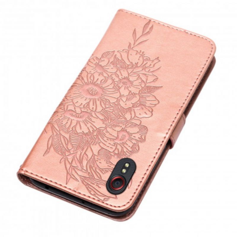 Leren Hoesje Samsung Galaxy Xcover 5 Vlinderontwerp Met Lanyard
