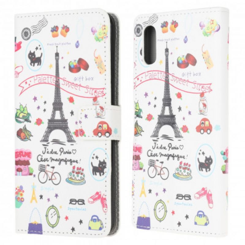 Leren Hoesje Voor Samsung Galaxy Xcover 5 Ik Hou Van Parijs