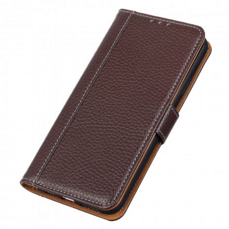 Leren Hoesje Voor Samsung Galaxy Xcover 5 Litchi Leder Effect Naden