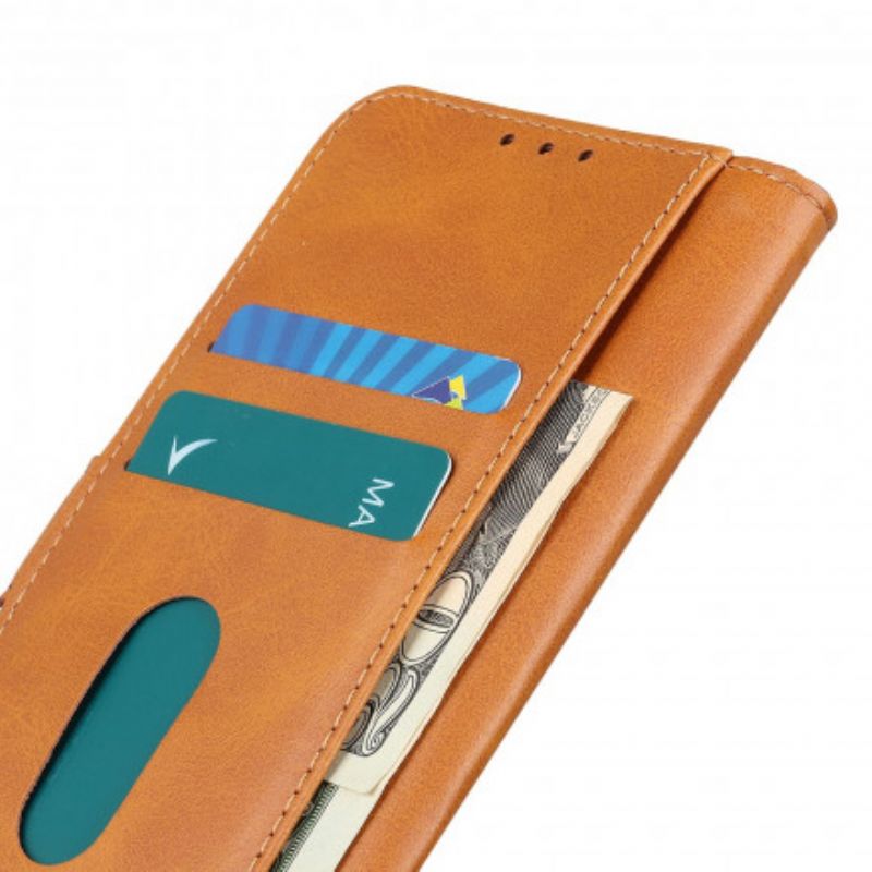 Leren Hoesje Voor Samsung Galaxy Xcover 5 Litchi Leder Effect Naden