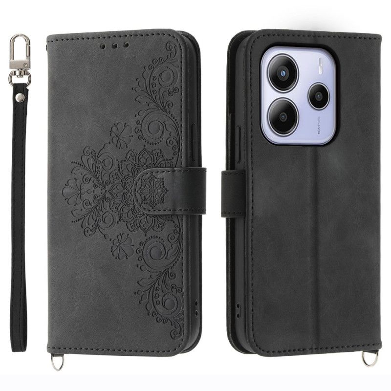 Bescherming Hoesje Xiaomi Redmi Note 14 4g Bloemenpatroon En Bandjes