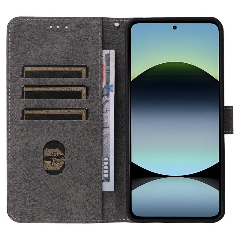 Bescherming Hoesje Xiaomi Redmi Note 14 4g Rfid-bescherming Suède-effect Met Bandje