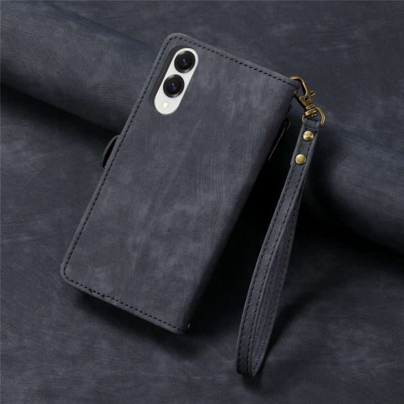 Flip Case Leren Xiaomi Redmi Note 14 4g Geometrische Lijnen Met Bandje