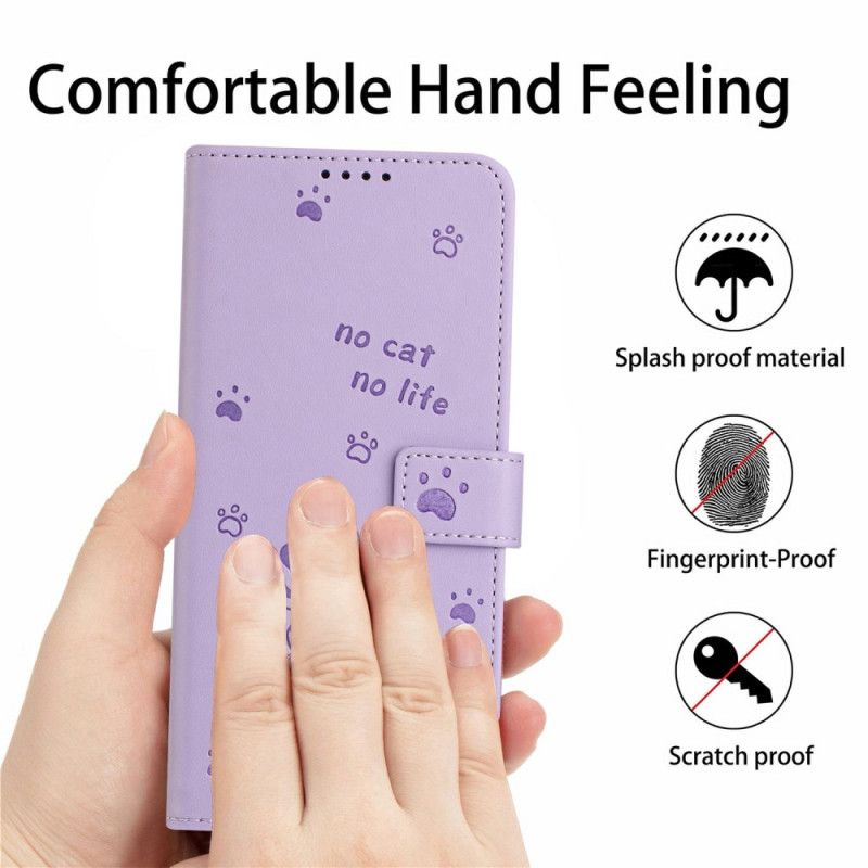 Flip Case Leren Xiaomi Redmi Note 14 4g Kleine Katjes Met Bandje