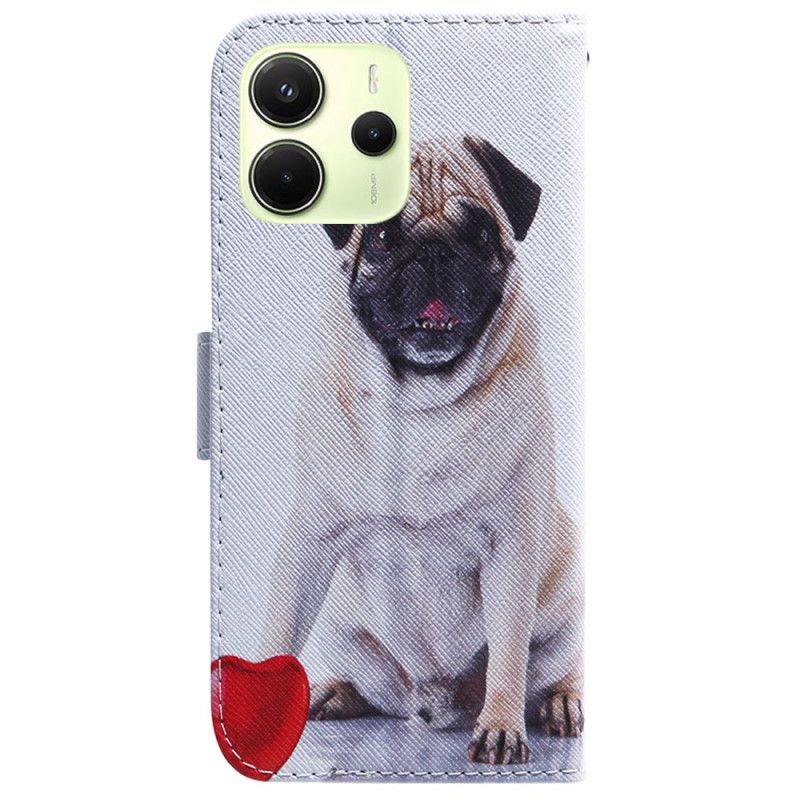 Flip Case Leren Xiaomi Redmi Note 14 4g Mops Hond