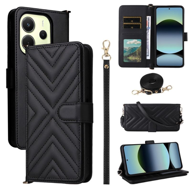 Folio-hoesje Xiaomi Redmi Note 14 4g Premium Portemonnee Met Riempje En Schouderriem