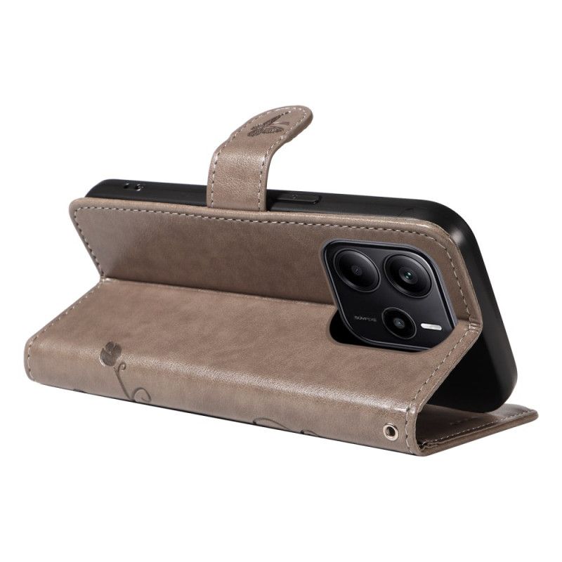 Folio-hoesje Xiaomi Redmi Note 14 4g Telefoonhoesje Bloemenpatronen