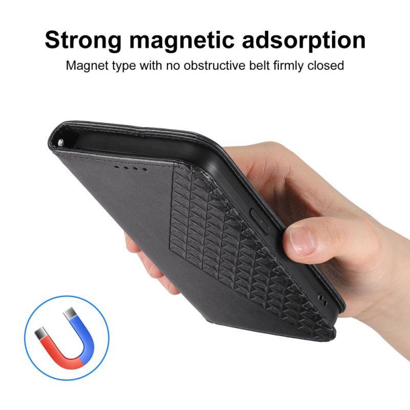 Folio-hoesje Xiaomi Redmi Note 14 4g Telefoonhoesje Diamantpatroon Met Bandje