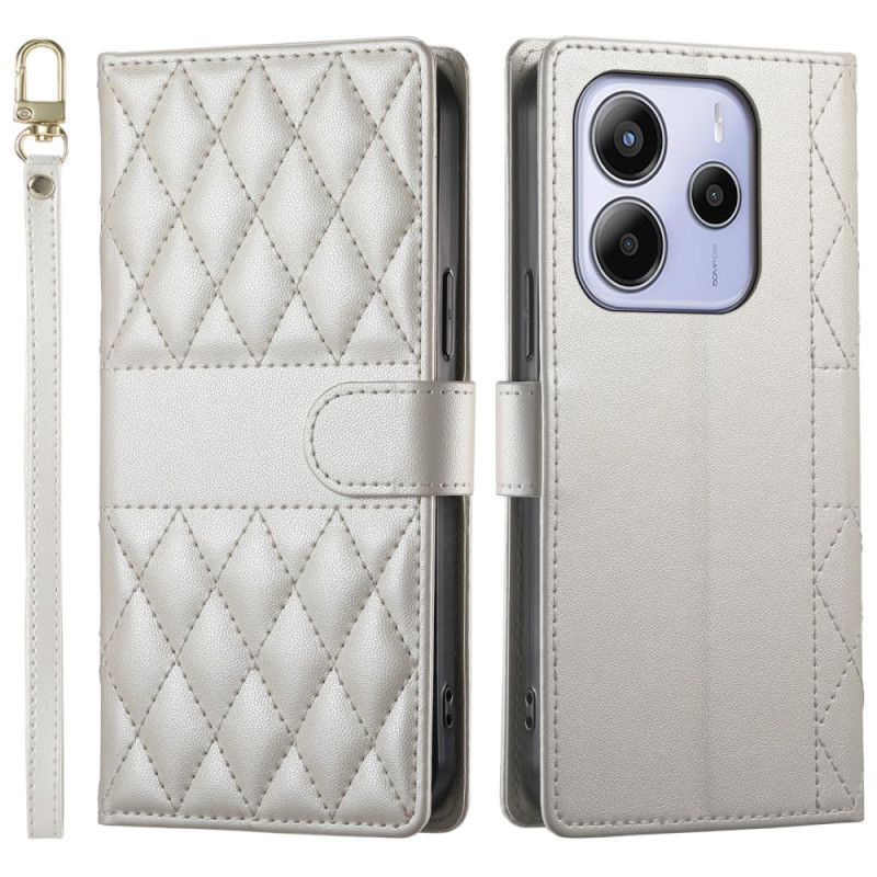 Folio-hoesje Xiaomi Redmi Note 14 4g Telefoonhoesje Gewatteerd Met Bandje En Schouderband