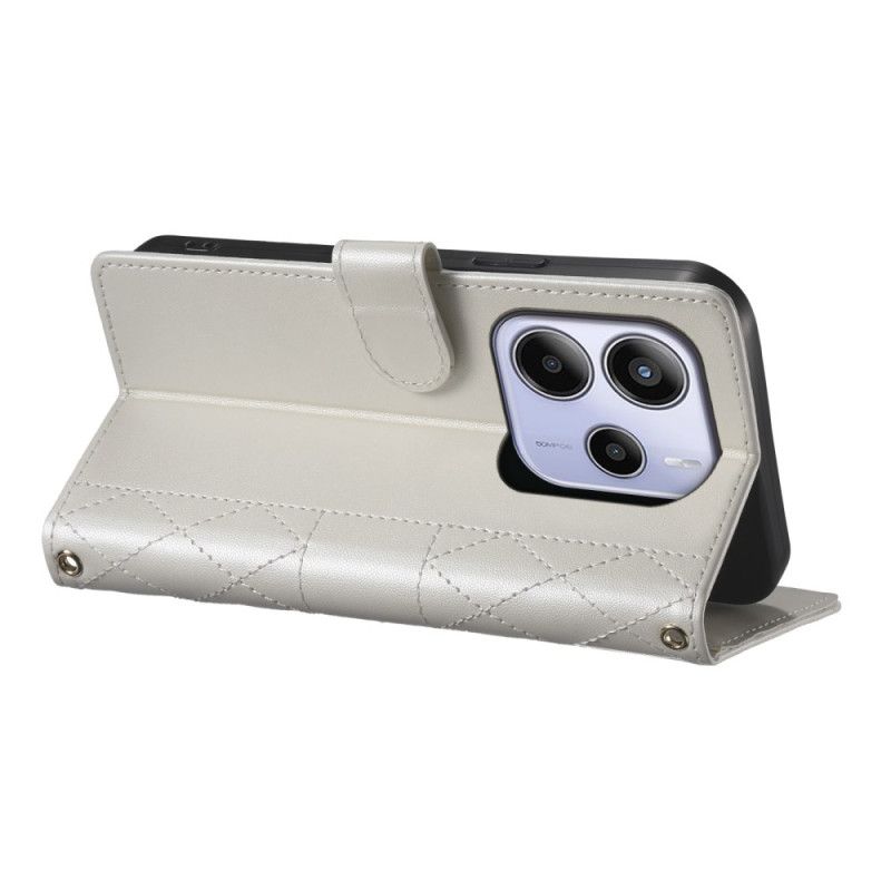 Folio-hoesje Xiaomi Redmi Note 14 4g Telefoonhoesje Gewatteerd Met Bandje En Schouderband