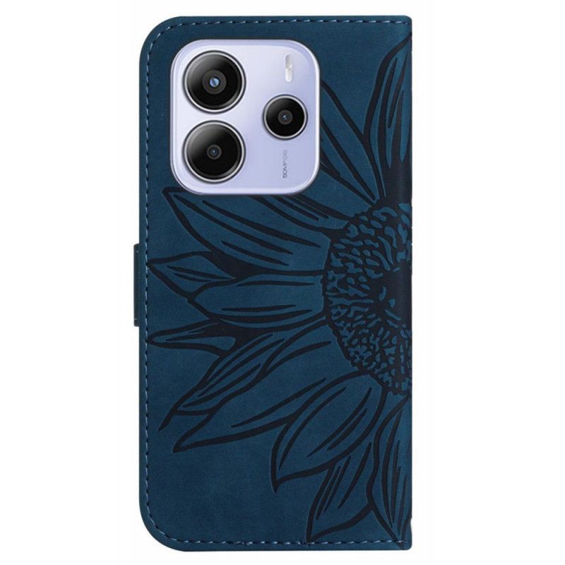 Folio-hoesje Xiaomi Redmi Note 14 4g Telefoonhoesje Zonnebloemprint Met Bandje