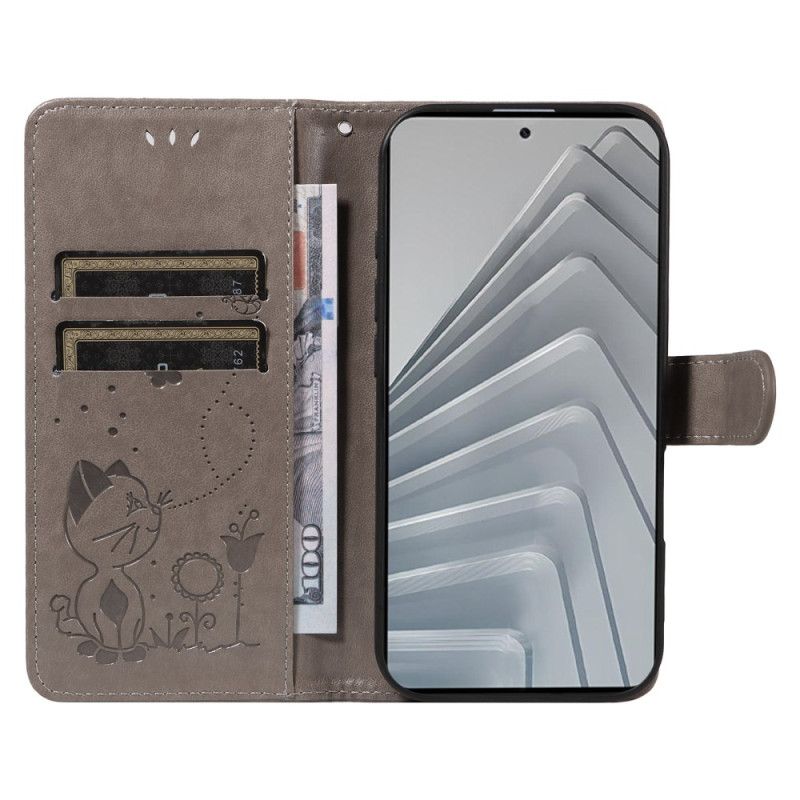 Leren Hoesje Voor Xiaomi Redmi Note 14 4g Bij En Kat