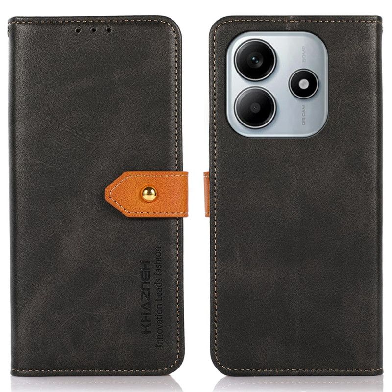 Leren Hoesje Voor Xiaomi Redmi Note 14 4g Khazneh Met Gouden Sluiting