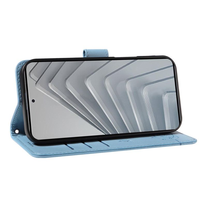 Leren Hoesje Voor Xiaomi Redmi Note 14 4g Leuke Kat Met Bandje