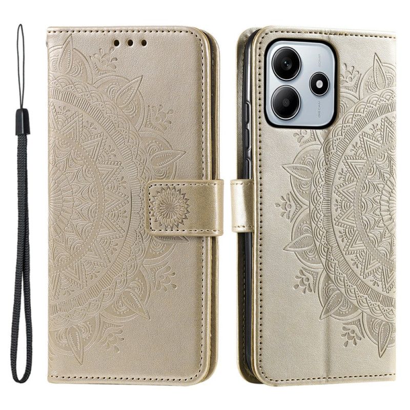 Leren Hoesje Voor Xiaomi Redmi Note 14 4g Mandala Met Zon