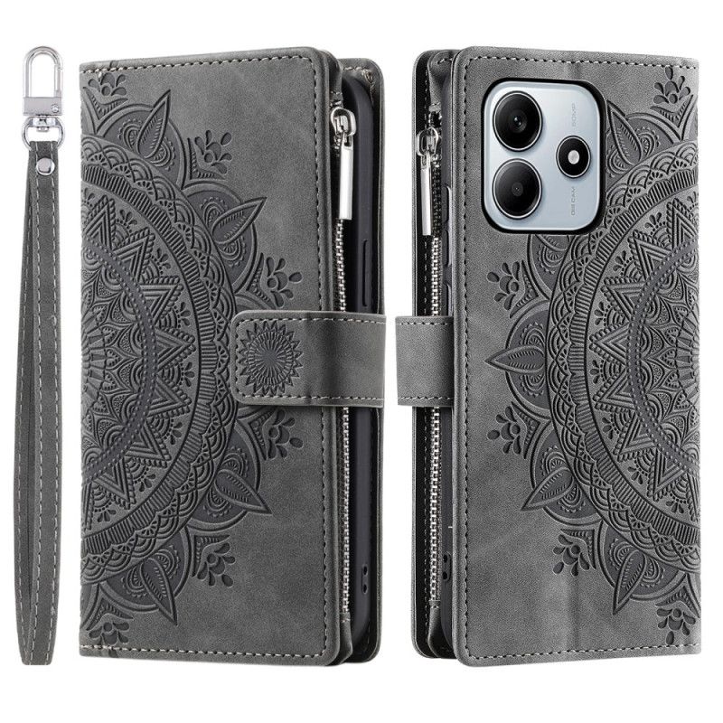 Leren Hoesje Voor Xiaomi Redmi Note 14 4g Mandala Suède-effect Portemonnee