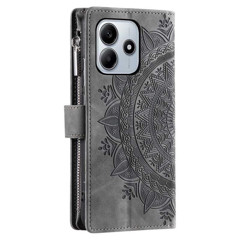 Leren Hoesje Voor Xiaomi Redmi Note 14 4g Mandala Suède-effect Portemonnee