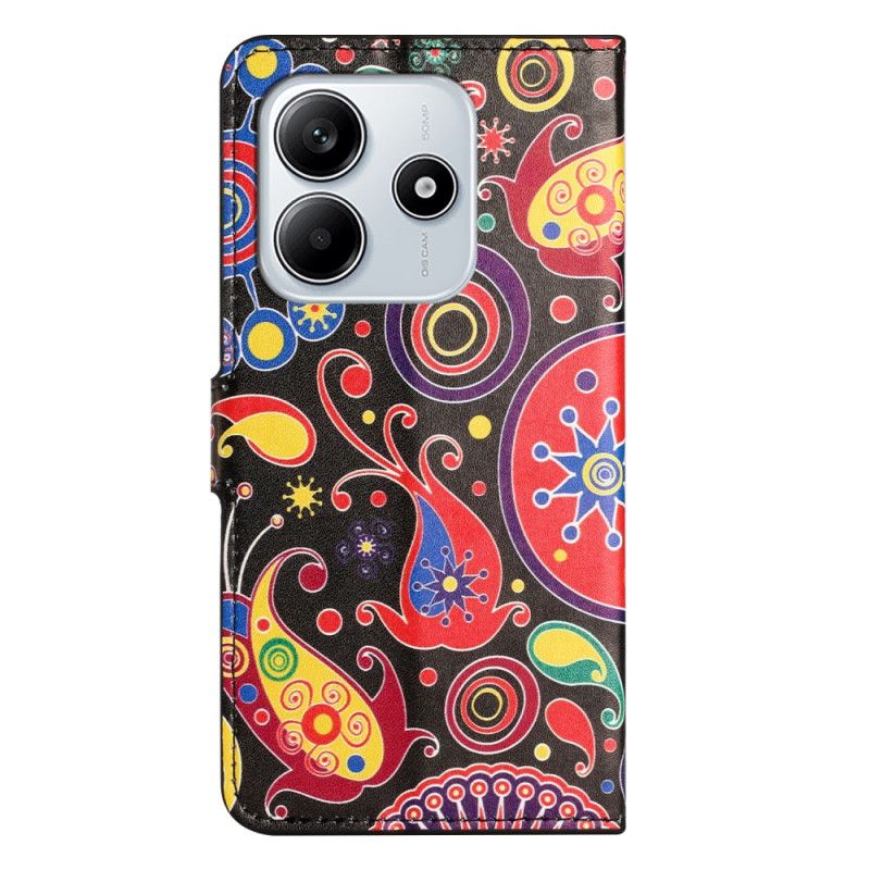 Leren Hoesje Voor Xiaomi Redmi Note 14 4g Melkwegpatroon