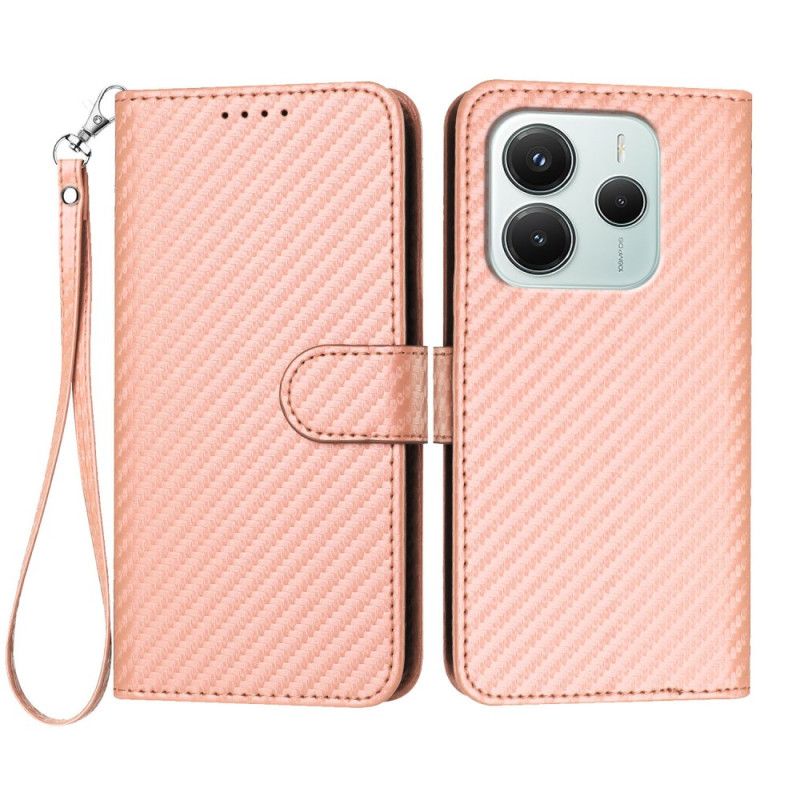 Leren Hoesje Xiaomi Redmi Note 14 4g Koolstofvezel Bescherming Hoesje