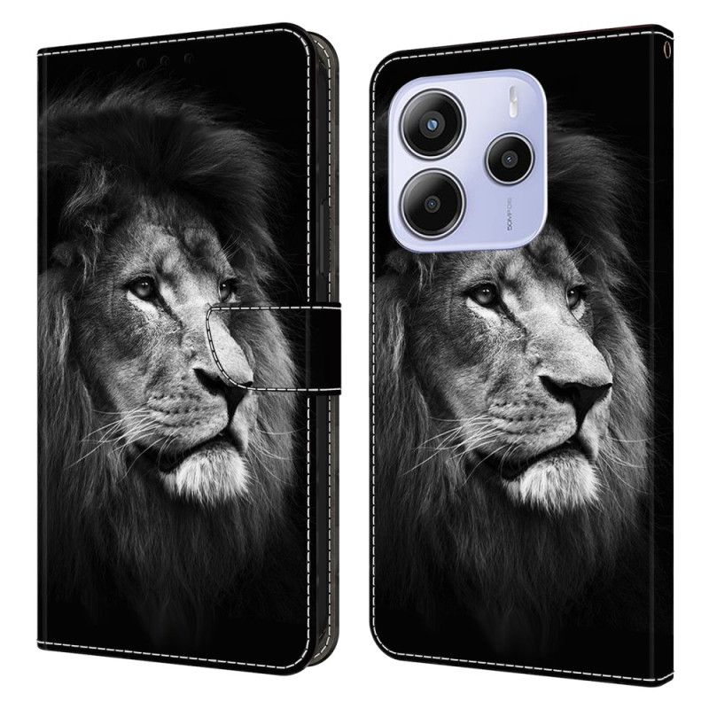 Leren Hoesje Xiaomi Redmi Note 14 4g Leeuwenpatroon