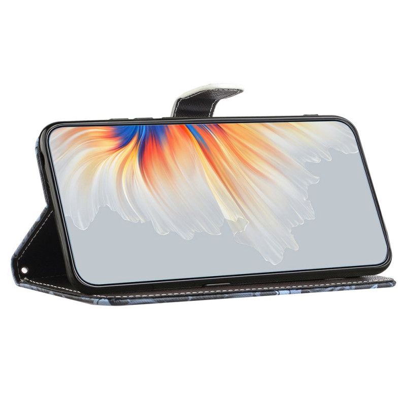 Leren Hoesje Xiaomi Redmi Note 14 4g Zwarte Katten Bescherming Hoesje