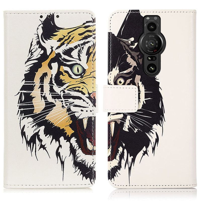 Flip Case Leren Sony Xperia Pro-i Fierce Tiger