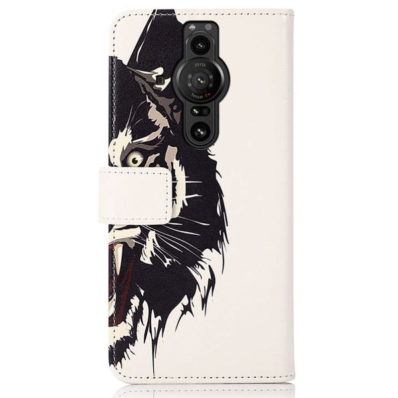 Flip Case Leren Sony Xperia Pro-i Fierce Tiger