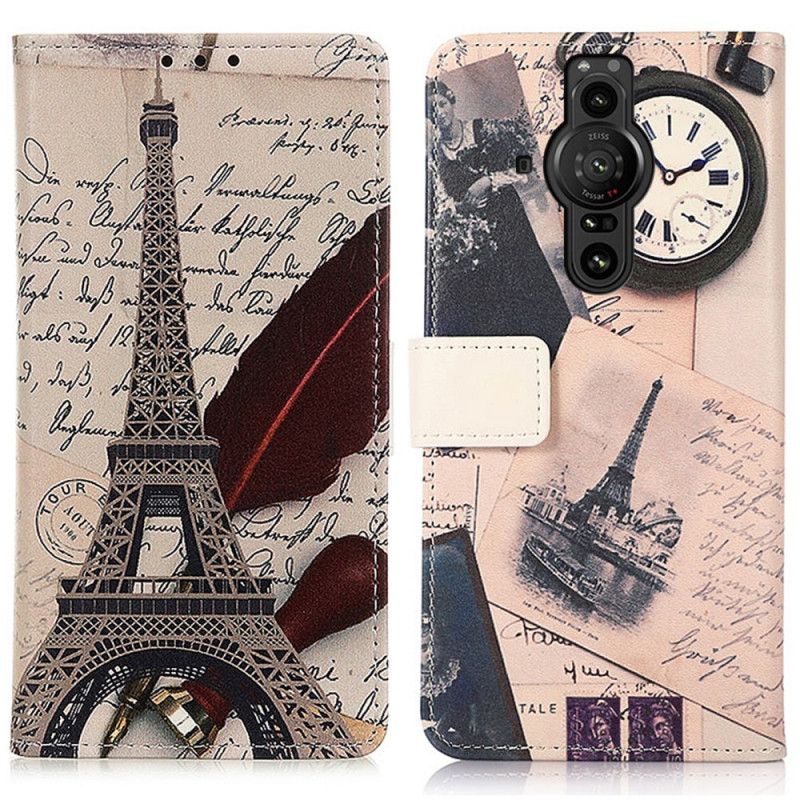 Folio-hoesje Sony Xperia Pro-i Telefoonhoesje Eiffeltoren Van De Dichter