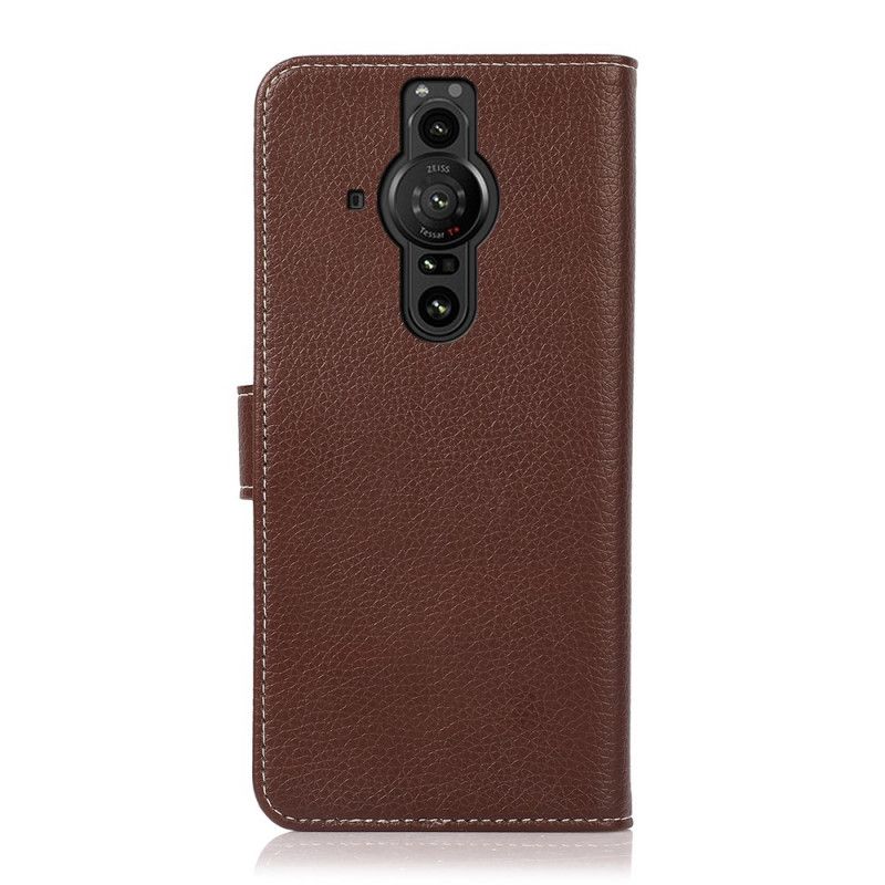 Folio-hoesje Sony Xperia Pro-i Telefoonhoesje Litchi Blootgestelde Naden
