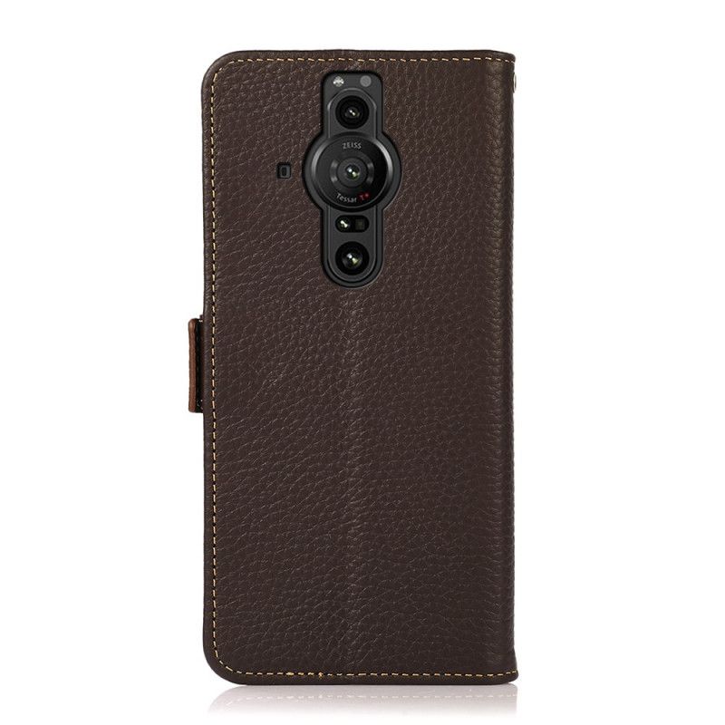 Folio-hoesje Sony Xperia Pro-i Telefoonhoesje Litchi Leder Khazneh Rfid