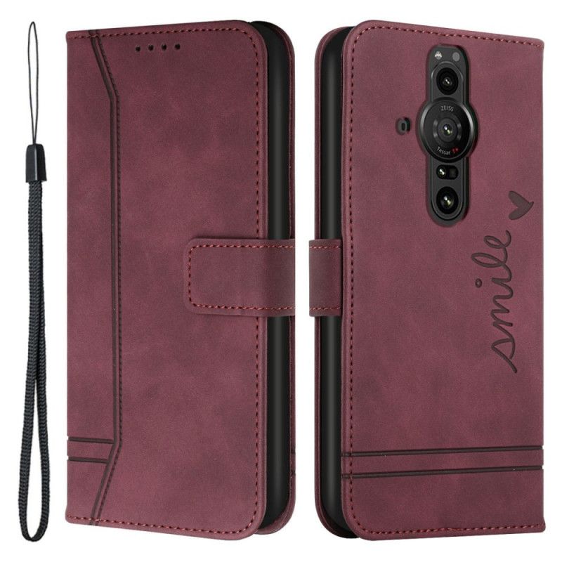 Leren Hoesje Sony Xperia Pro-i Glimlach Met Lanyard Bescherming Hoesje