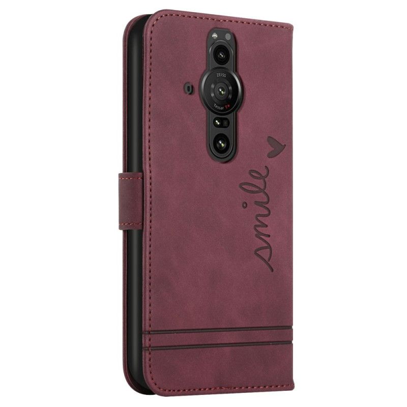 Leren Hoesje Sony Xperia Pro-i Glimlach Met Lanyard Bescherming Hoesje