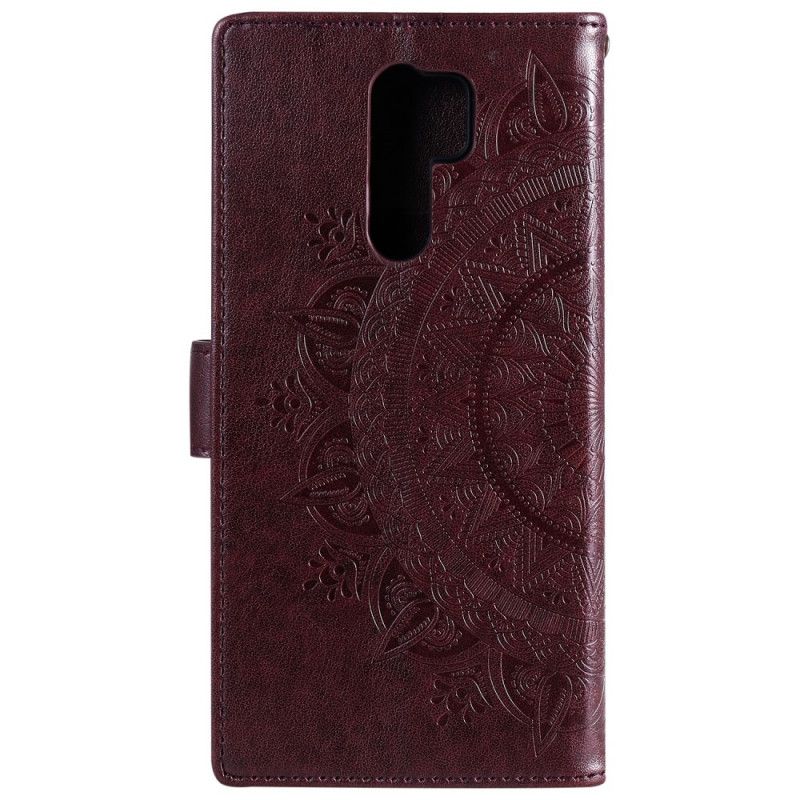 Bescherming Hoesje Xiaomi Redmi 9 Magenta Grijs Zon Mandala