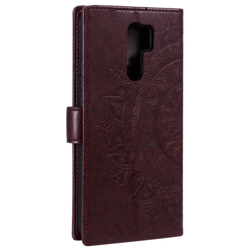 Bescherming Hoesje Xiaomi Redmi 9 Magenta Grijs Zon Mandala