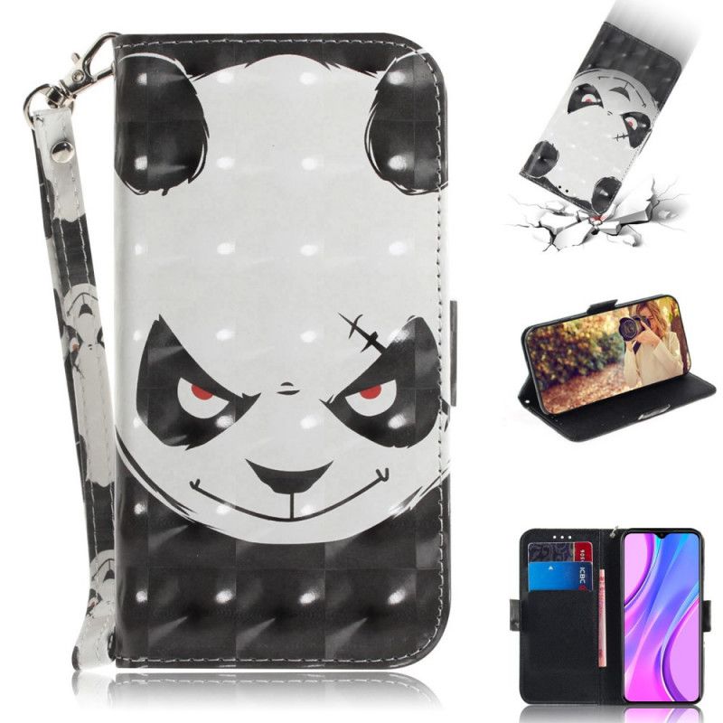 Bescherming Hoesje Xiaomi Redmi 9 Telefoonhoesje Boze Panda Met String