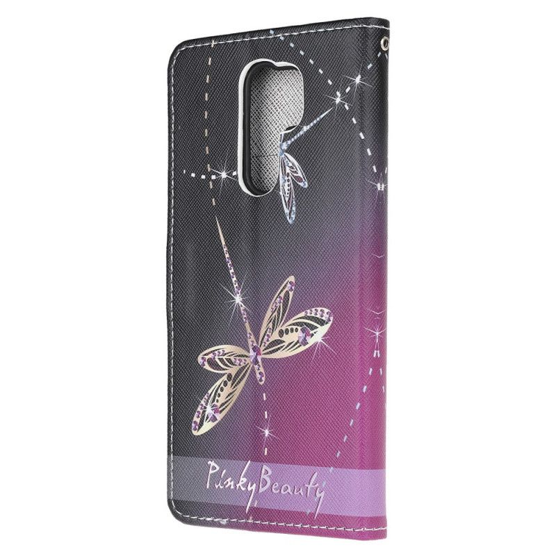 Bescherming Hoesje Xiaomi Redmi 9 Telefoonhoesje Libellen Met String