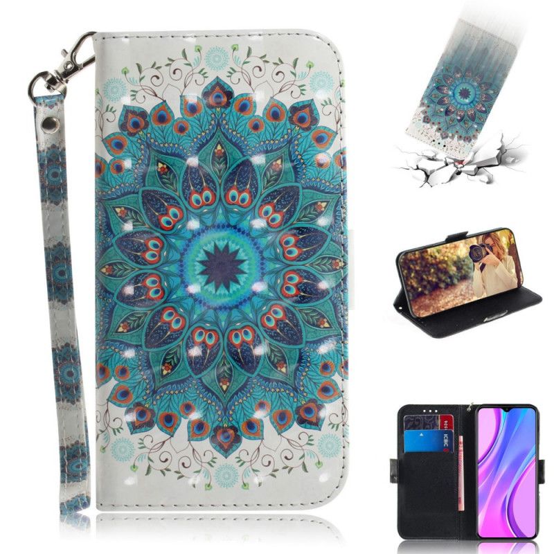 Cover Folio-hoesje Xiaomi Redmi 9 Telefoonhoesje Meesterlijke Mandala Met String