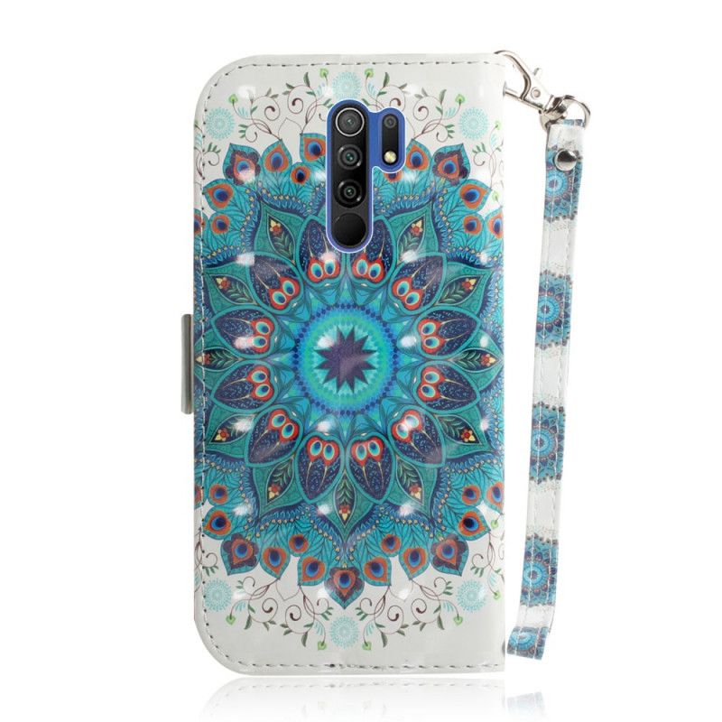 Cover Folio-hoesje Xiaomi Redmi 9 Telefoonhoesje Meesterlijke Mandala Met String