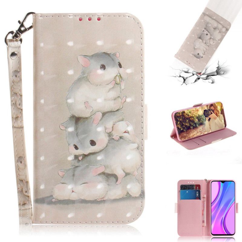 Cover Folio-hoesje Xiaomi Redmi 9 Telefoonhoesje Stringhamsters