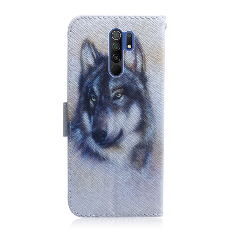 Flip Case Leren Xiaomi Redmi 9 Blik Van De Hond