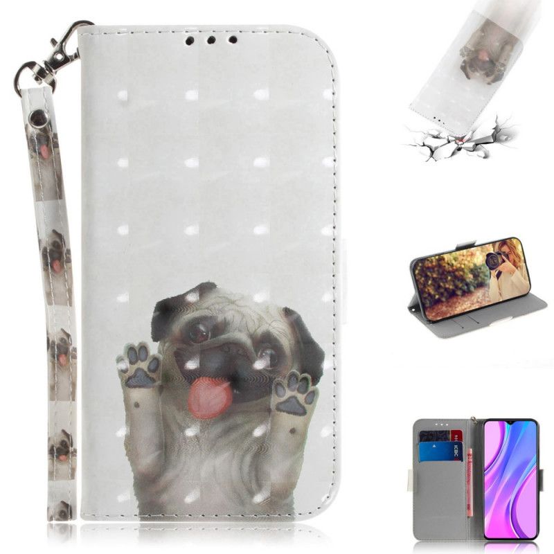 Flip Case Leren Xiaomi Redmi 9 Hou Van Mijn Hond Met String
