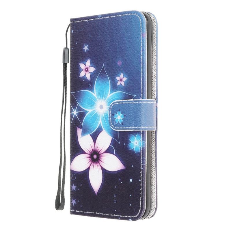 Flip Case Leren Xiaomi Redmi 9 Maanbloemen Met String