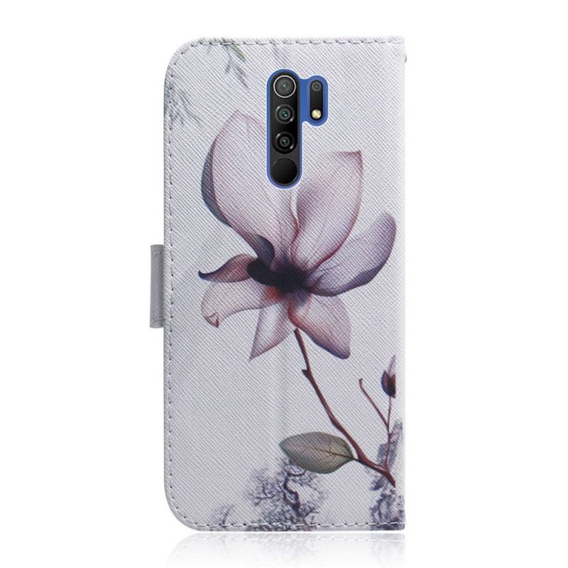 Flip Case Leren Xiaomi Redmi 9 Oud Roze Bloem