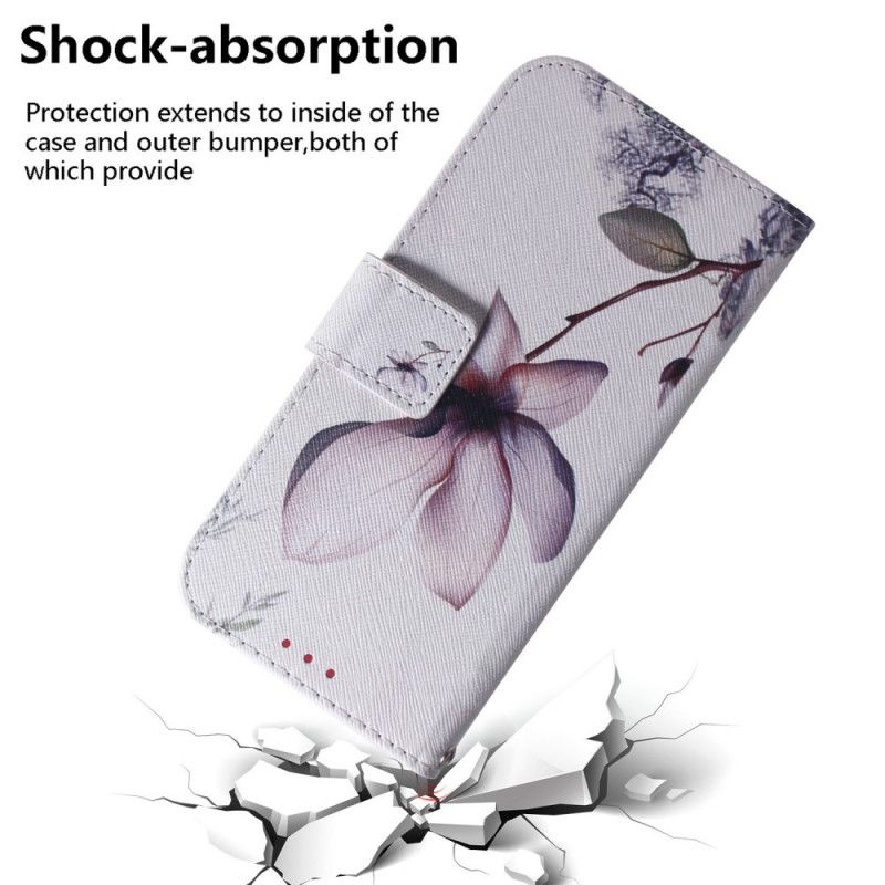 Flip Case Leren Xiaomi Redmi 9 Oud Roze Bloem